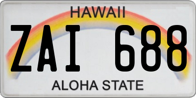 HI license plate ZAI688