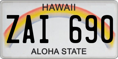 HI license plate ZAI690
