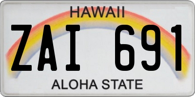 HI license plate ZAI691