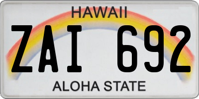 HI license plate ZAI692