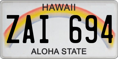 HI license plate ZAI694