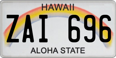 HI license plate ZAI696