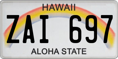 HI license plate ZAI697