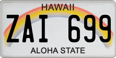 HI license plate ZAI699