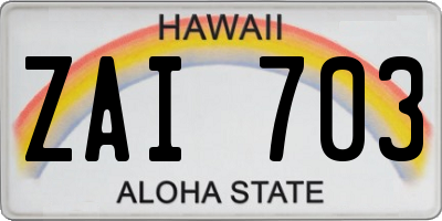 HI license plate ZAI703
