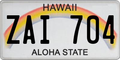 HI license plate ZAI704
