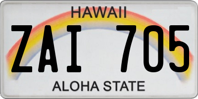 HI license plate ZAI705