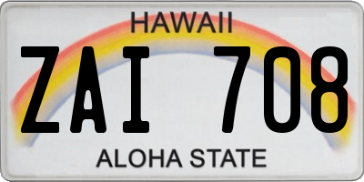 HI license plate ZAI708