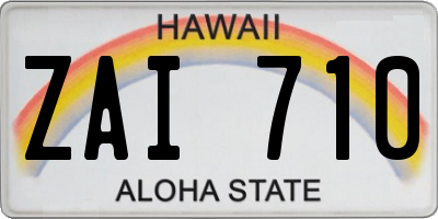 HI license plate ZAI710