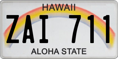 HI license plate ZAI711