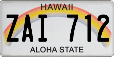 HI license plate ZAI712