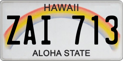HI license plate ZAI713