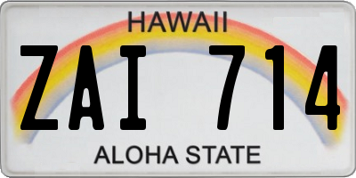 HI license plate ZAI714