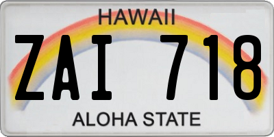 HI license plate ZAI718
