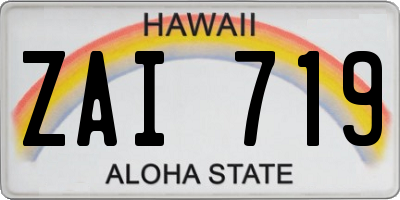 HI license plate ZAI719