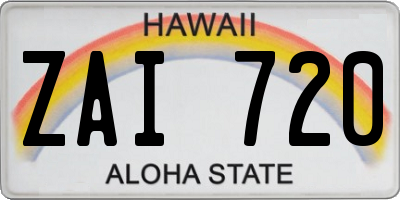 HI license plate ZAI720