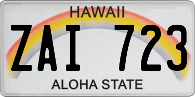 HI license plate ZAI723