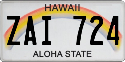 HI license plate ZAI724