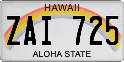 HI license plate ZAI725