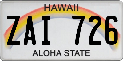 HI license plate ZAI726