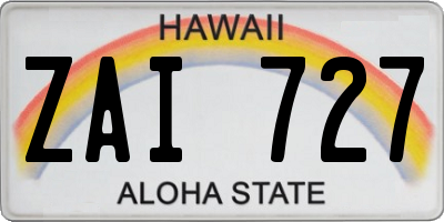 HI license plate ZAI727