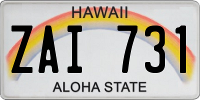 HI license plate ZAI731
