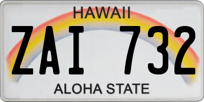 HI license plate ZAI732