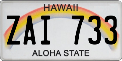 HI license plate ZAI733