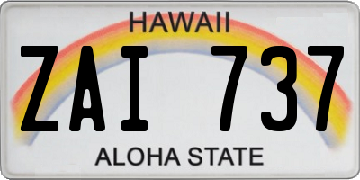 HI license plate ZAI737