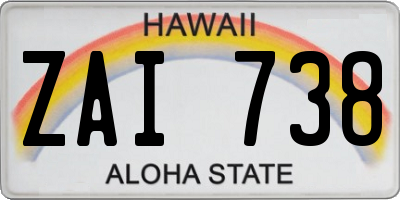 HI license plate ZAI738