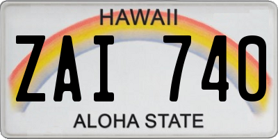 HI license plate ZAI740
