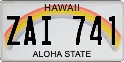 HI license plate ZAI741