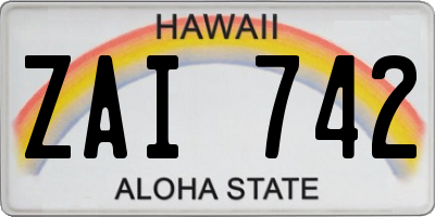 HI license plate ZAI742