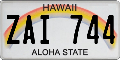 HI license plate ZAI744