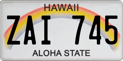 HI license plate ZAI745