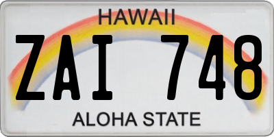 HI license plate ZAI748