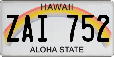 HI license plate ZAI752