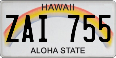 HI license plate ZAI755