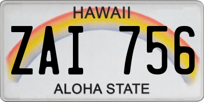 HI license plate ZAI756