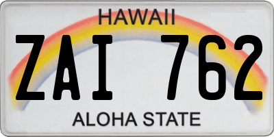 HI license plate ZAI762