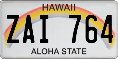 HI license plate ZAI764