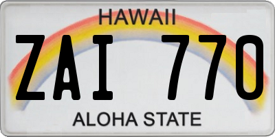 HI license plate ZAI770