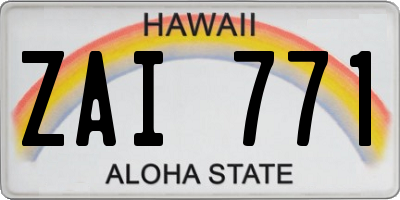 HI license plate ZAI771