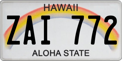 HI license plate ZAI772