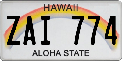 HI license plate ZAI774