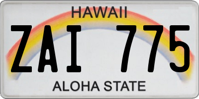 HI license plate ZAI775