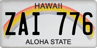 HI license plate ZAI776