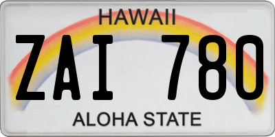 HI license plate ZAI780