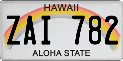 HI license plate ZAI782