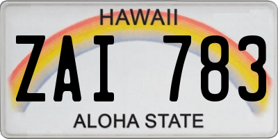 HI license plate ZAI783